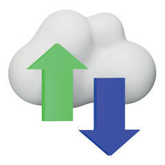 Sticker - Cloud connection 3d rendering isometric icon.