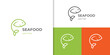 leaf fish logo icon design, green fish nature logo symbol for healthy food element, fresh fish, seafood logo template