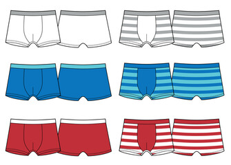 Wall Mural - Boxer shorts with striped print, boxers underpants for boys