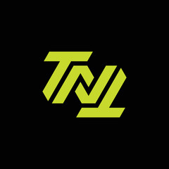 Fototapete - Modern and minimalist initial letter TN or NT monogram logo