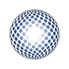 Poster - Blue Lit Digital Globe Design with Bright Spotted Patterned Surface on Transparent Background
