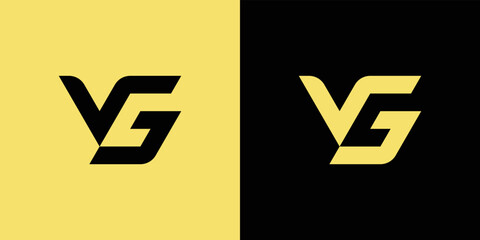 Fototapete - Modern and minimalist initial letter VG or GV monogram logo