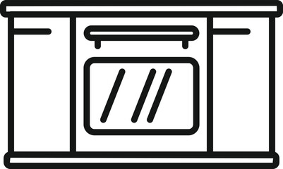 Poster - Modern kitchen icon outline vector. Home interior. Oven equipment