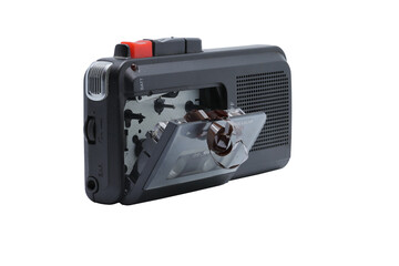 Wall Mural - micro cassette recorder wit broken tape inside