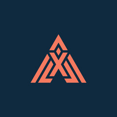 Fototapete - Modern and minimalist initial letter XA or AX monogram logo
