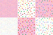 Colorful confetti sprinkle pattern wallpaper background. Vector illustration