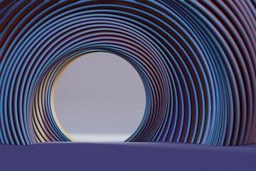 Leinwandbilder - Abstract scene background. Product presentation, mock up. geometric  shiny swirl background. Starburst dynamic rings. 3d rendering illustration Background pattern for design..