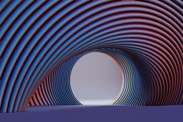Leinwandbilder - Abstract scene background. Product presentation, mock up. geometric  shiny swirl background. Starburst dynamic rings. 3d rendering illustration Background pattern for design..