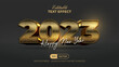 © Mockmenot - 2023 new year text effect gold style. Editable text effect.