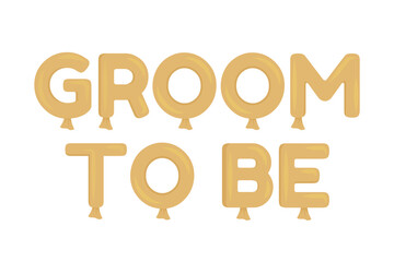 Poster - Groom to be decorative text semi flat color vector object. Editable element. Full sized item on white. Simple cartoon style illustration for web graphic design and animation. Fredoka One font used