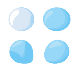 Poster - Blue decorative drops semi flat color vector objects set. Editable elements. Full sized items on white. Turquoise balloons simple cartoon style illustration pack for web graphic design and animation