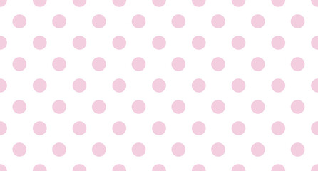 Poster - Seamless polka dot pattern. Vector repeating texture. Polka dot with color pastel background. Pink polka dot pattern. Pink polka wrapping texture. Vector illustration