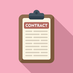 Poster - Contract help icon flat vector. Office service. Work online