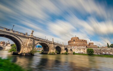 Canvas Print - Long exposure shot of the Mausoleum of Hadrian