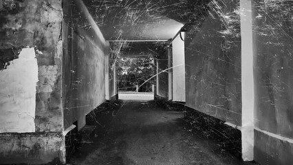 Poster - old arch with flashing white scratches