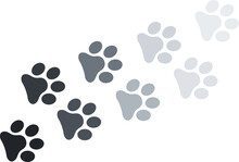 Paw Print Foot Trail. Dog, Cat Paw Print. Illustration