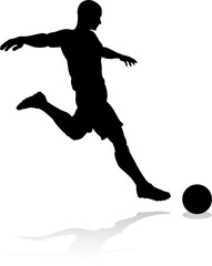 Sticker - Soccer Football Player Silhouette