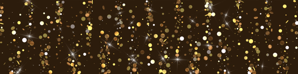 Yellow Rain Vector Luxury Panoramic Background.