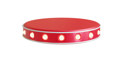Wall Mural - red podium with lights, 3d illustration