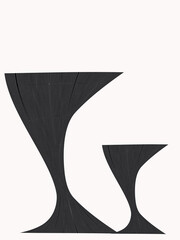 Poster - black and white abstract illustration background with line and shape