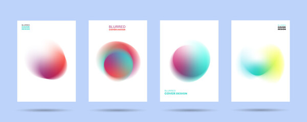 Wall Mural - Abstract circle backgrounds or set poster template concept in modern minimal style for corporate identity, branding, social media advertising, promo. Minimalist poster design with circle gradinet