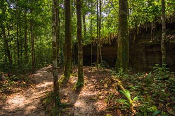 Wall Mural - View of some grottos and caves close to Iracema Falls (Cachoeira Iracema) - Presidente Figueiredo, Amazonas, Brazil