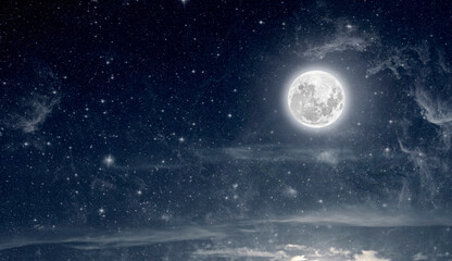 Wall Mural - the moon shines on the christmas eve of jesus christ.