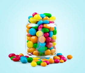 Canvas Print - Set of candies, colorful sweets treats.