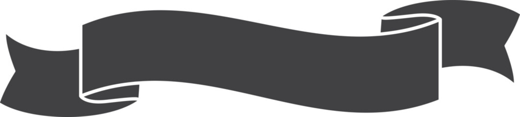 Wall Mural - decorative ribbon scroll. black empty banner template