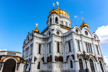 Exterior Of The Cathedral Of Christ The Saviour In Moscow, Russia, Europe