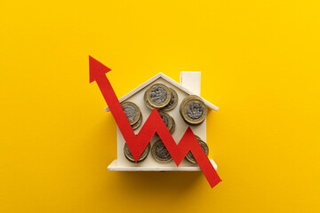 Wall Mural - United kingdom housing market, interest rates increase and inflation concept