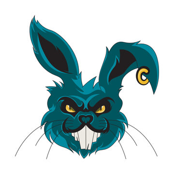 evil bunny vector illustration art