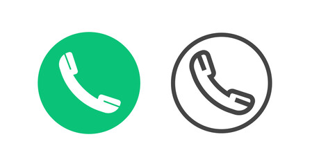 Poster - telephone old retro button icon vector green or phone call support hotline service silhouette and li