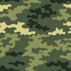 Poster - Camouflage texture seamless pattern. Abstract modern military camo background for fabric and fashion textile print. Vector illustration.