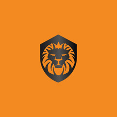 Wall Mural - Vector illustration of lion shield logo design