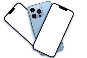 Wall Mural - smart phones isolated screen on empty background premium png