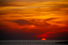Dramatic Sunset Over The Atlantic Ocean
