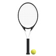 3d rendering illustration of a tennis ball and racket