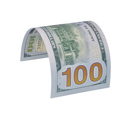 Wall Mural - flying one hundred dollars bill isolated