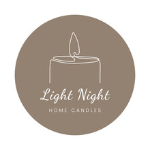 Candle Logo. Burning Candle Logo In Style One Line Art. In Brown Background. Simple Minimalist Vector Illustration Template Icon Design. Sticker For Small Business.