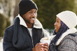 © prostooleh - African american couple in a winter forest