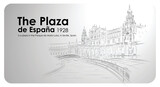 Fototapeta Londyn - The Plaza de España. Plaza in Spain outline vector drawing.