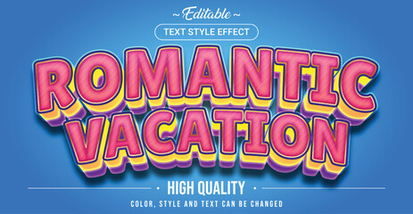 Poster - Editable text style effect - Romantic Vacation text style theme.