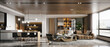 © murattellioglu - 3d render of luxury home interior, living and dining room