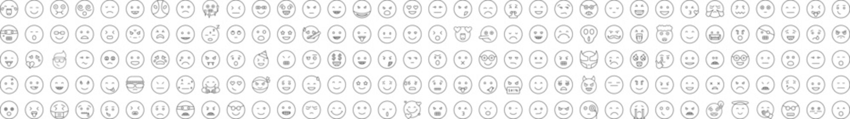 Canvas Print - Emotions icons collection vector illustration design