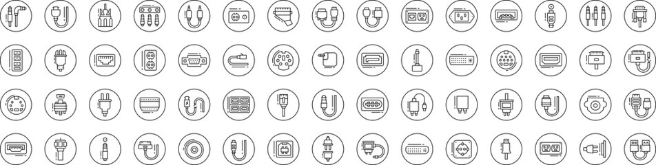 Poster - Connectors & cables icons collection vector illustration design