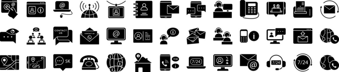 Fototapete - Contact us copy icons collection vector illustration design