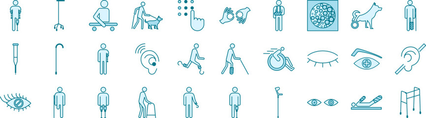 Poster - Disabled icons collection vector illustration design