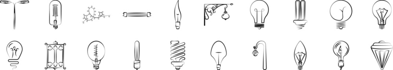 Wall Mural - Light bulbs icons collection vector illustration design