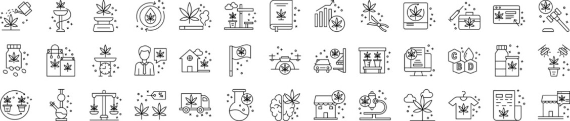 Poster - Marijuana icons collection vector illustration design